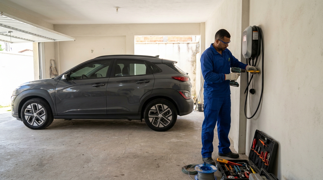 Instalacao de carregador de carro eletrico em Bauru‑SP