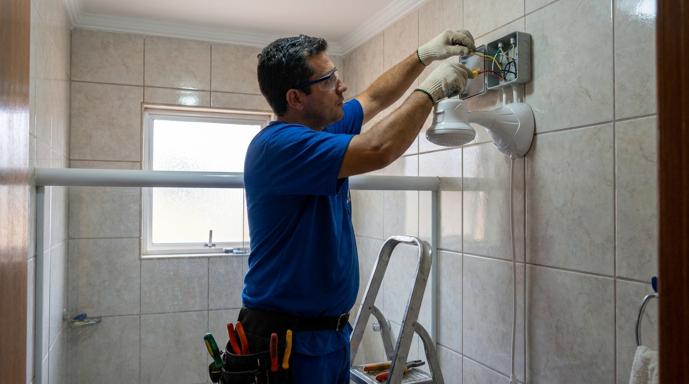 Instalacao de chuveiro eletrico profissional em Bauru‑SP
