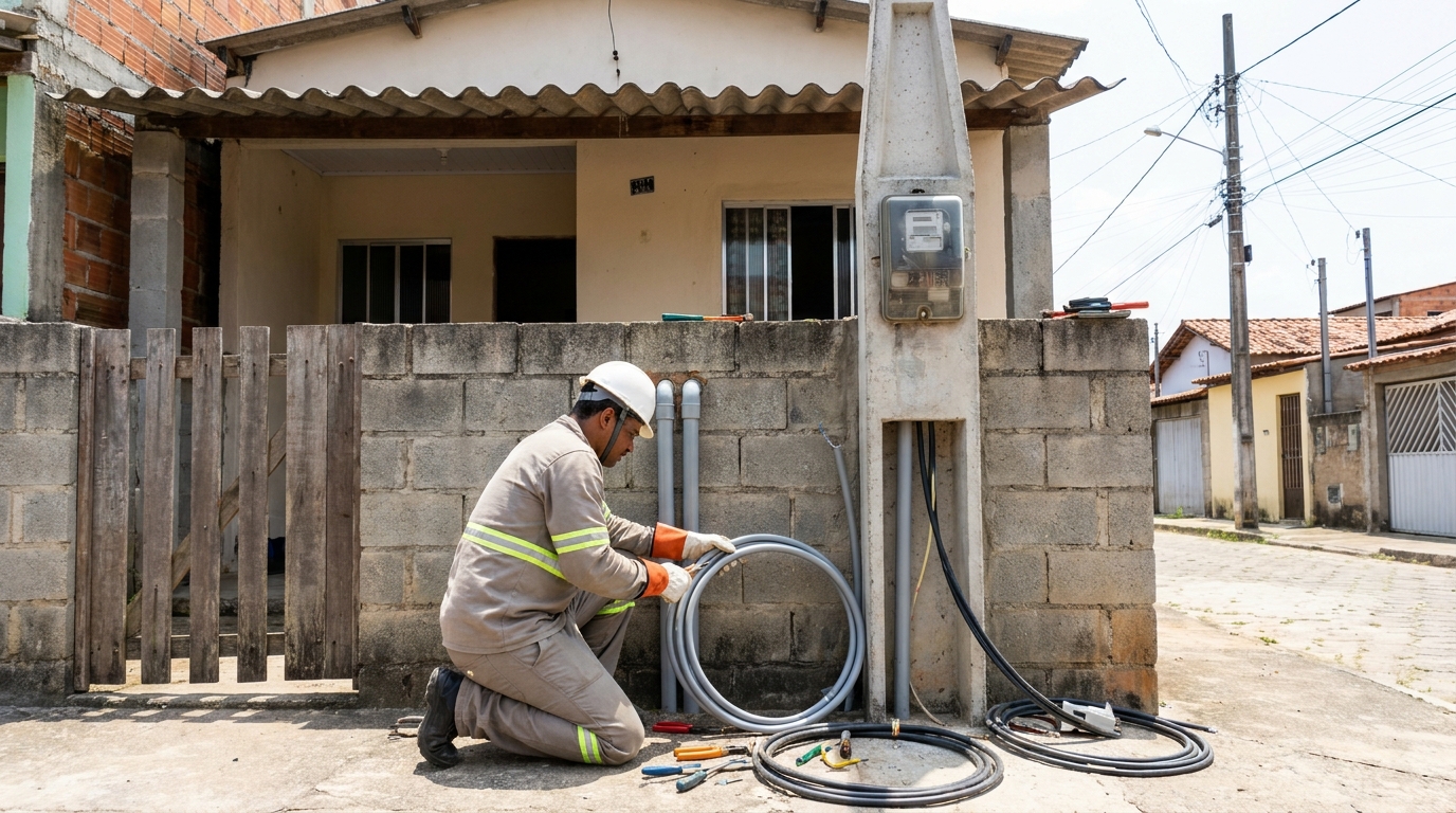 Instalacao de padrao de energia residencial em Bauru‑SP