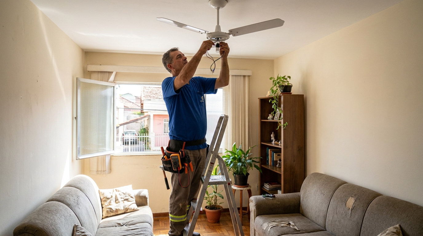 Instalacao de ventilador de teto em Bauru‑SP