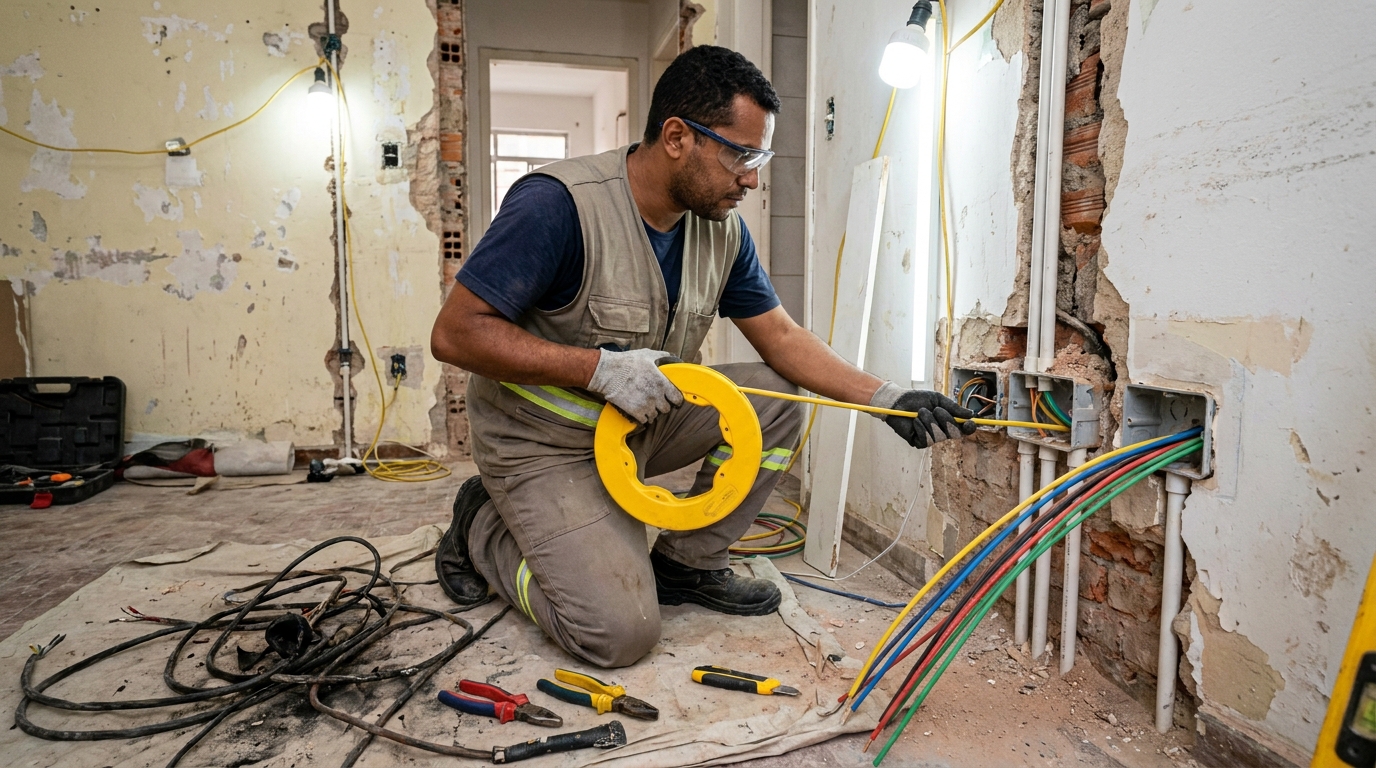 Troca de fiacao eletrica profissional em Bauru‑SP