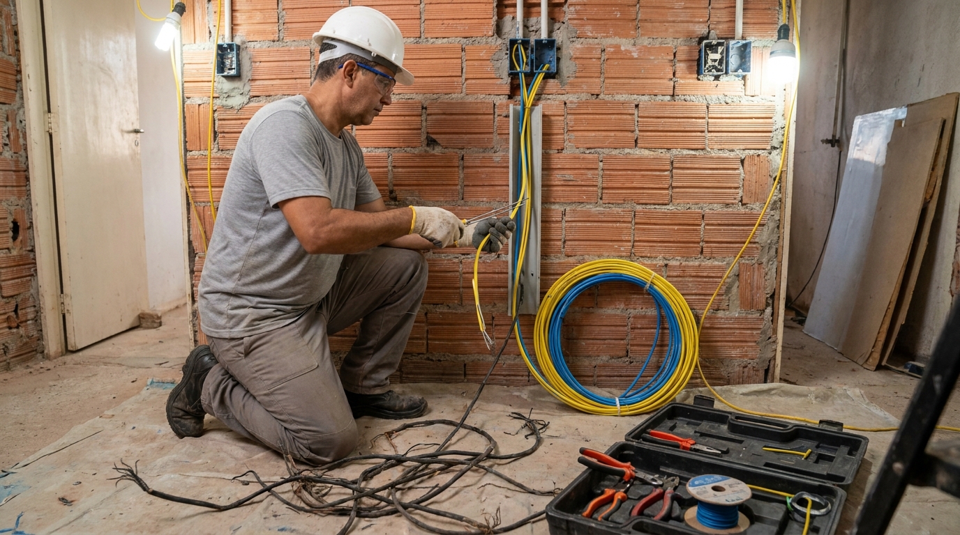 Troca de fiacao eletrica residencial em Bauru‑SP