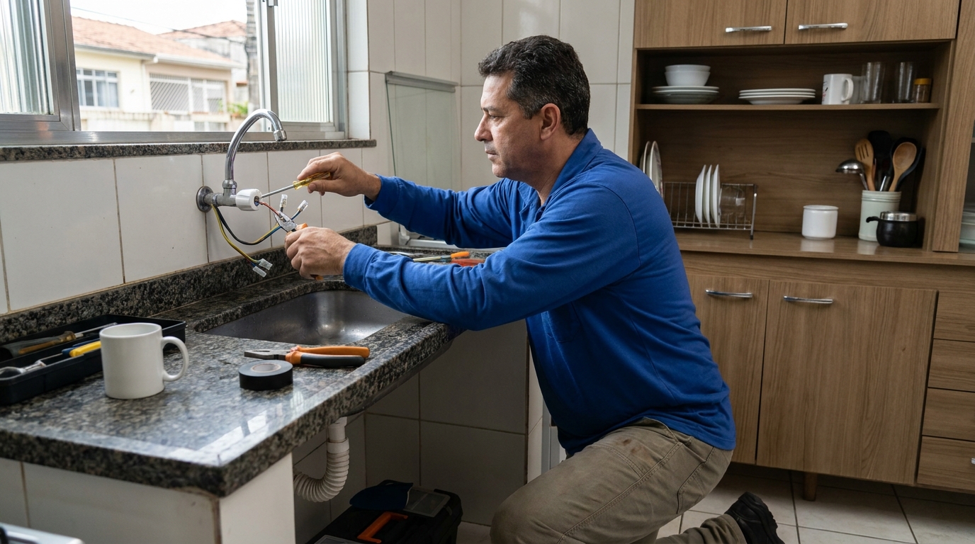 Troca de torneira eletrica em Bauru‑SP